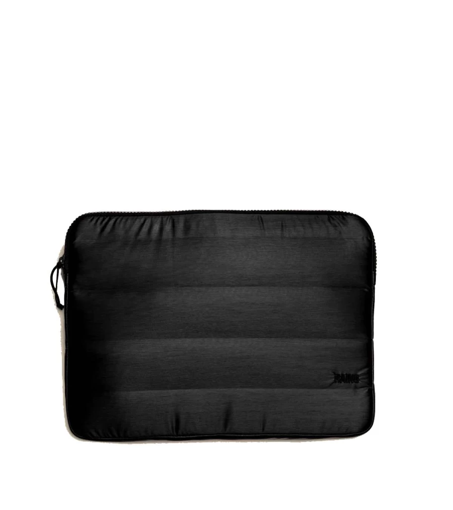 RAINS Bator 15.6 Inch Laptop Sleeve - Waterproof Black Protective Case for MacBook & Notebooks
