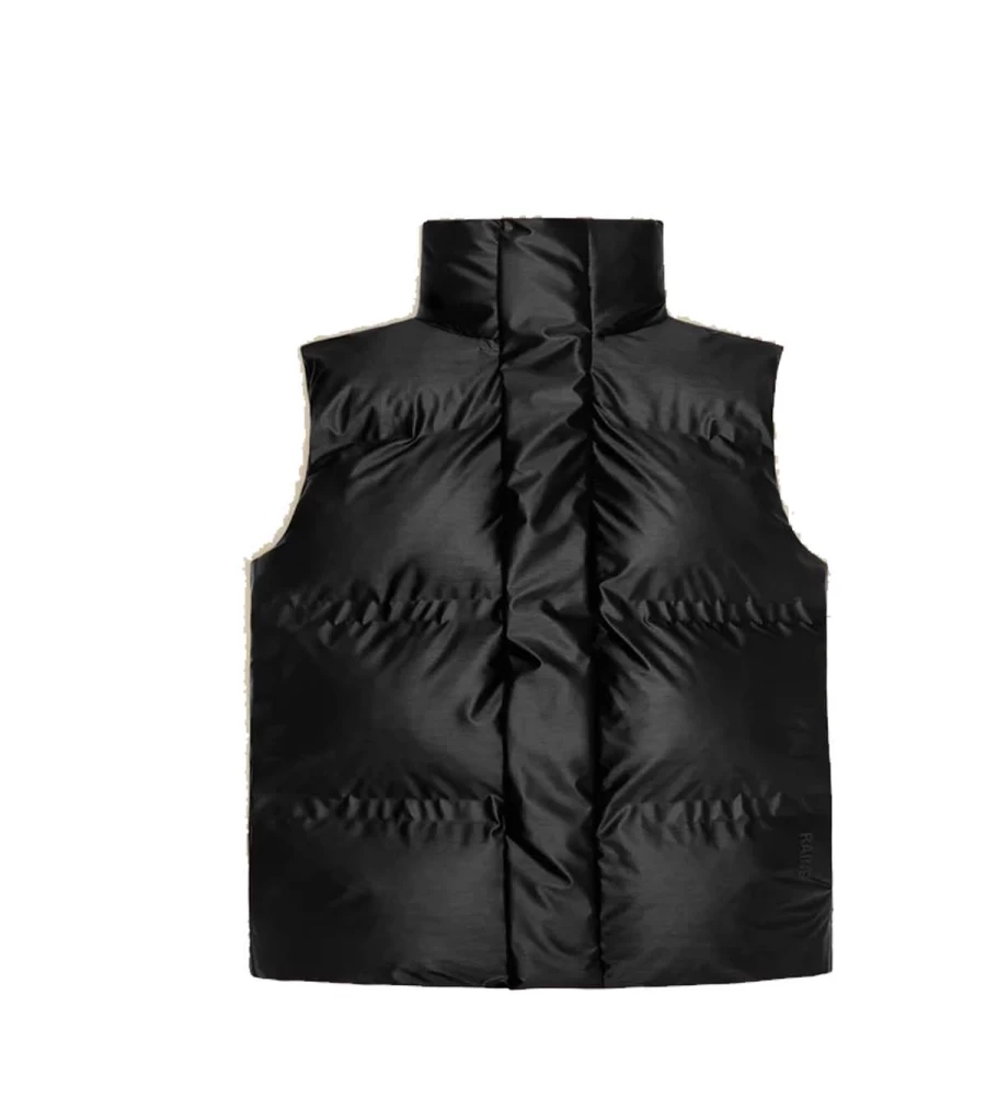 RAINS Bator Puffer Vest for Men & Women - Lightweight Water-Resistant Quilted Down Jacket - Black Winter Coat