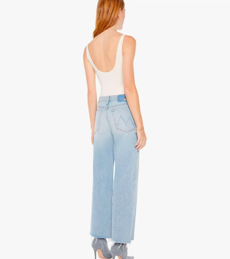 MOTHER DENIM The Rambler Zip Ankle Fray Jeans - I'M With The Band Distressed Denim Women's High Waist Skinny Jeans with Zipper Detail