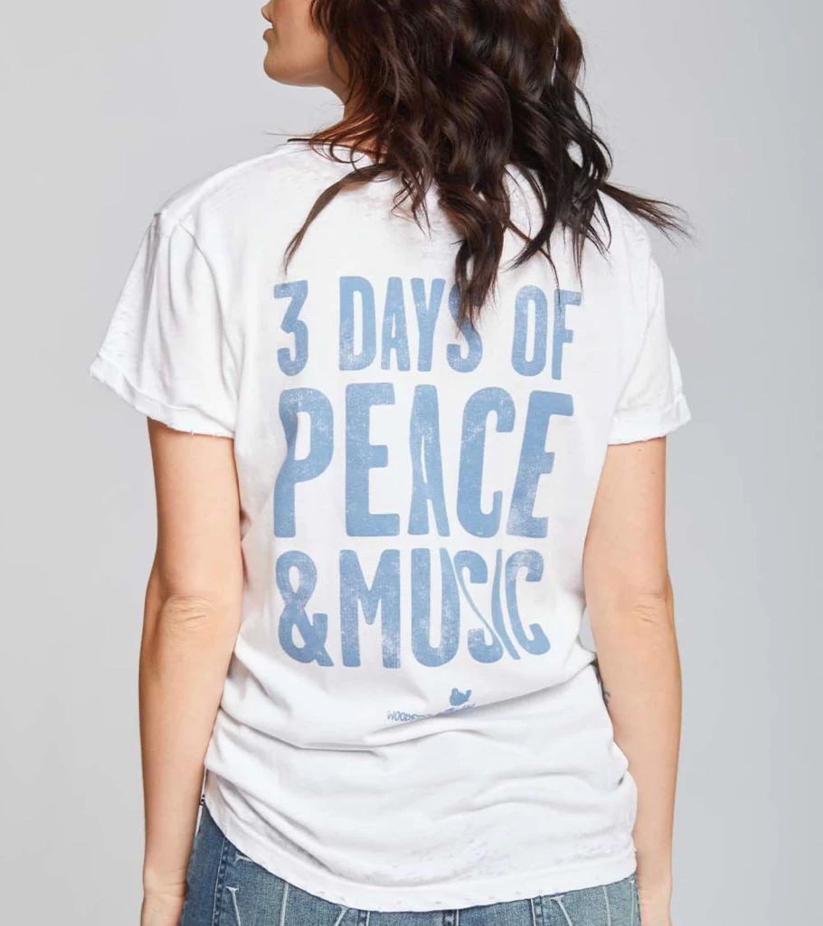 RECYCLED KARMA Woodstock Graphic Tee - Sustainable Organic Cotton White T-Shirt