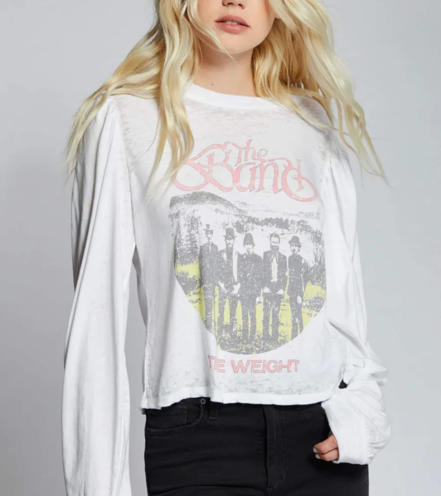 RECYCLED KARMA Women's White Puff Sleeve Band Top - Eco-Friendly Boho Blouse