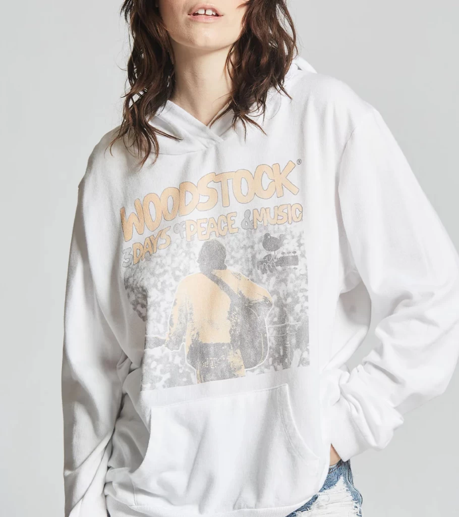 RECYCLED KARMA Woodstock Hoodie - White Eco-Friendly Sweatshirt by Atelier Talia Sol