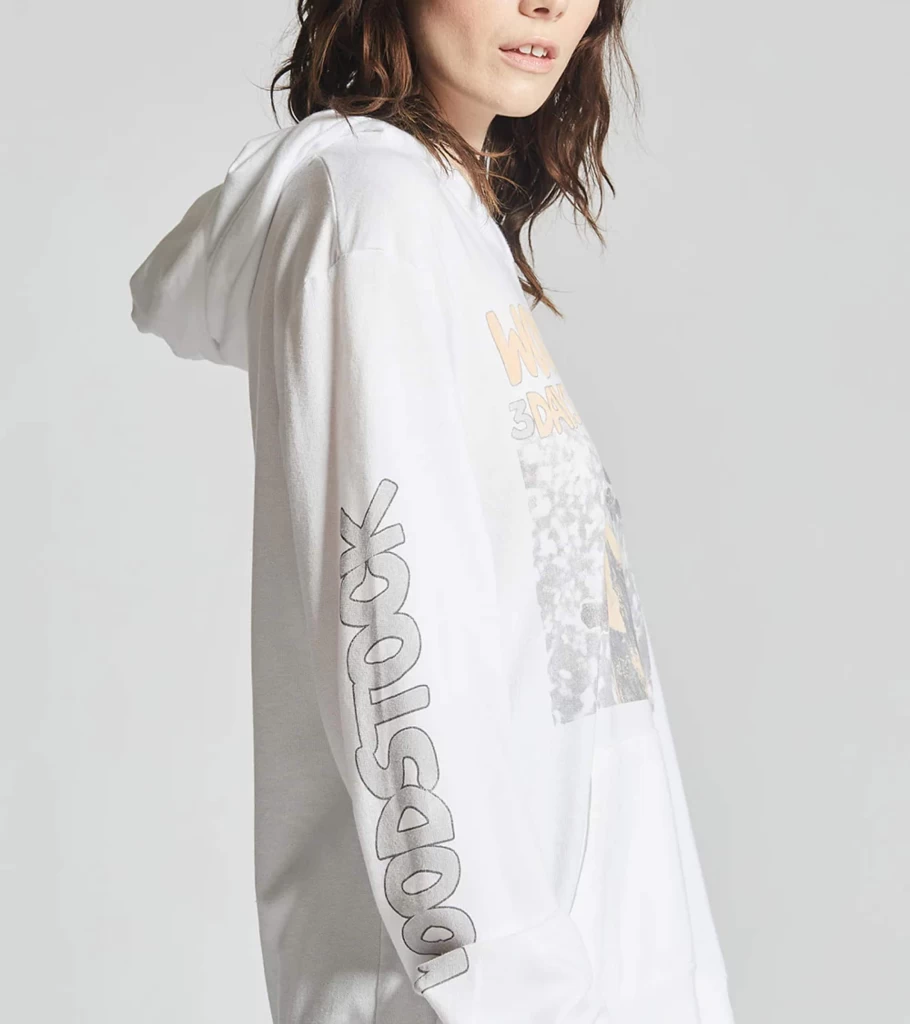 RECYCLED KARMA Woodstock Hoodie - White Eco-Friendly Sweatshirt by Atelier Talia Sol
