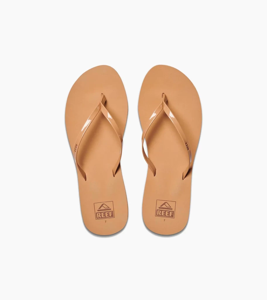 REEF Bliss Nights Natural Patent Sandals - Comfortable Beach Footwear for Women & Men