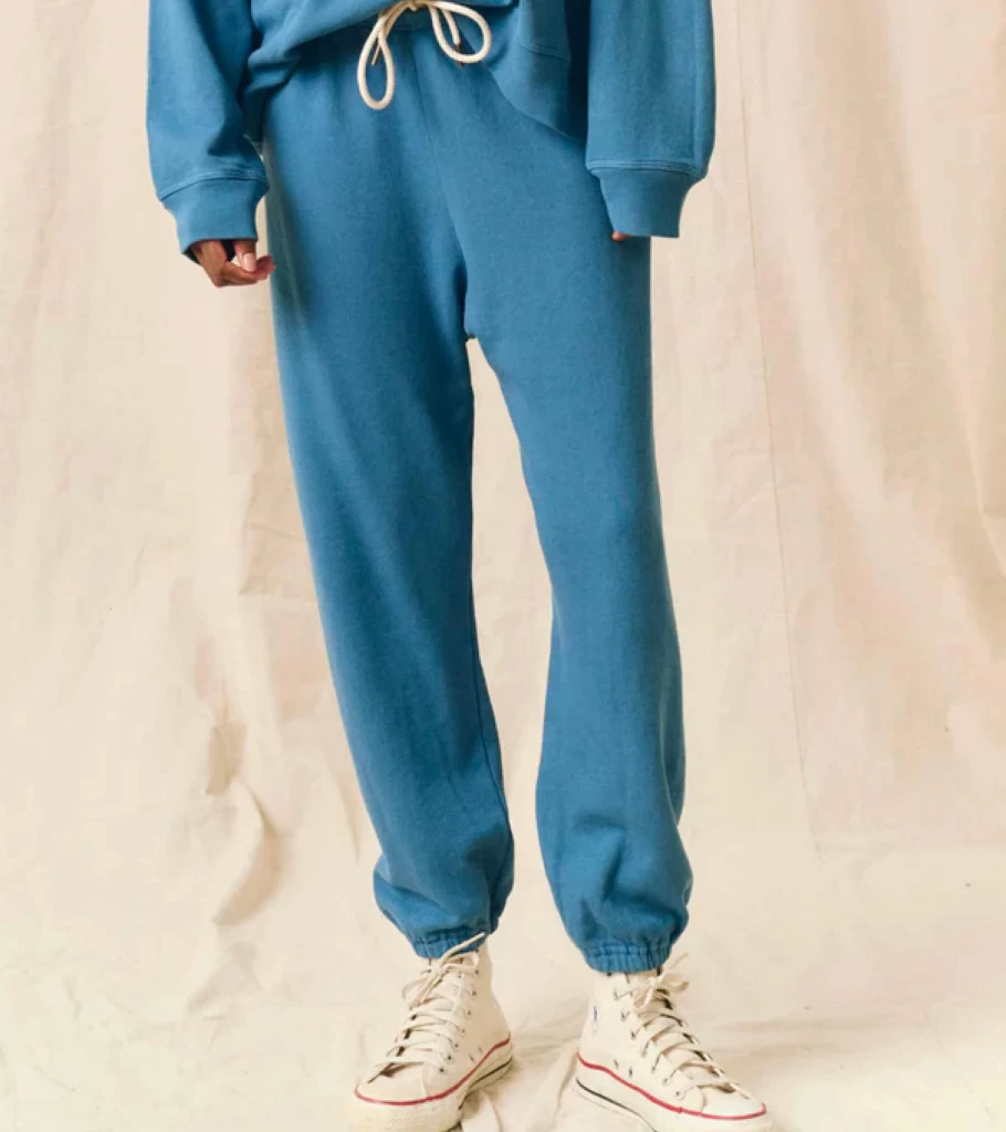 THE GREAT Glaciar Blue Stadium Sweatpants - Premium Cotton Lounge Pants by Atelier Talia Sol