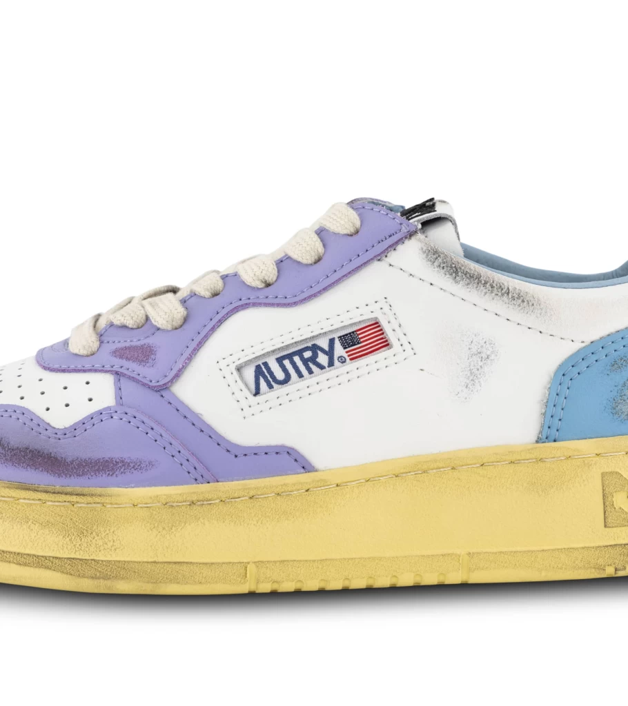 AUTRY Super Vintage Low Top Leather Sneakers in Blue and Purple for Men and Women