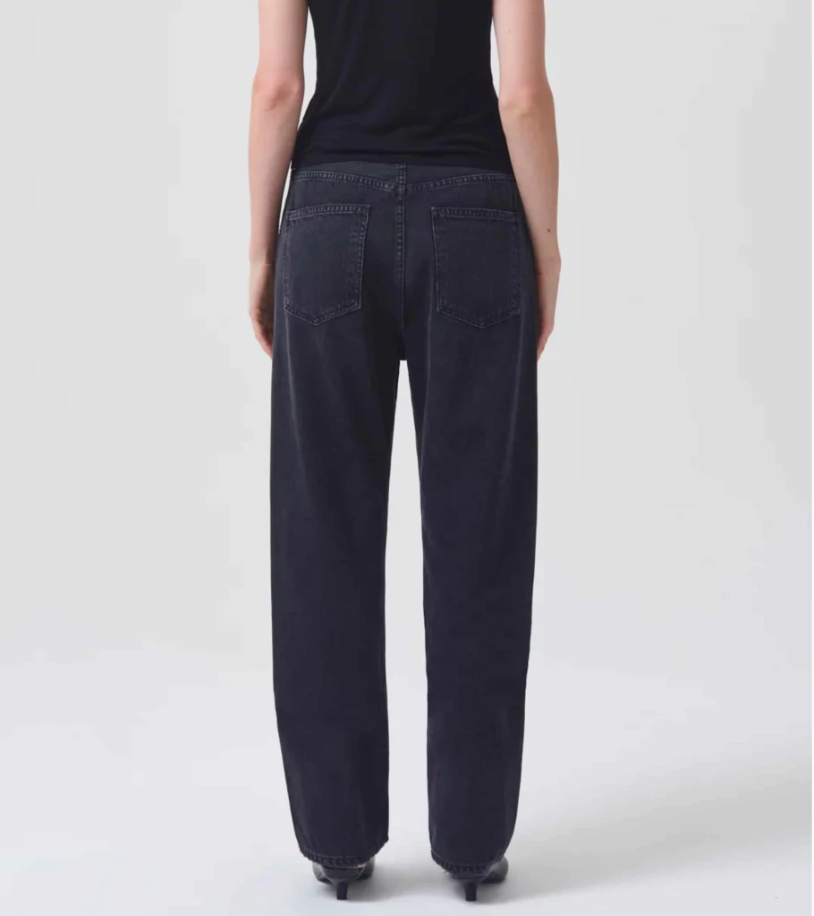 AGOLDE 90s Mid Rise Straight Jeans in Tar Wash - Vintage Denim for Women