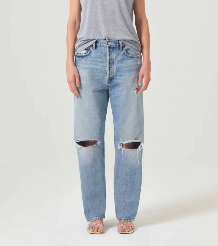 AGOLDE 90'S Mid Rise Straight Jeans - Threadbare Vintage Denim for Women