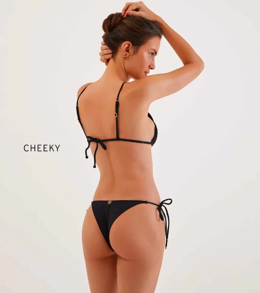 VIX SWIMWEAR Firenze Cheeky Black Tie Side Bikini Bottom - Sexy High Cut Swimwear