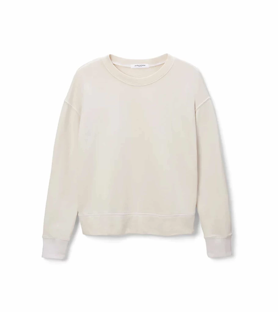 PERFECT WHITE TEE French Terry Pullover Sweatshirt - Tyler Style Cotton Crewneck Sweater - Men's Casual Loungewear