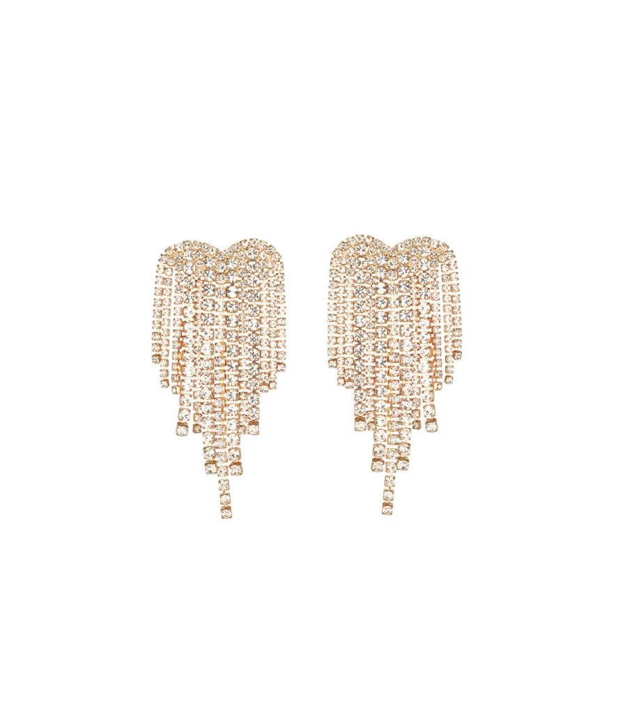 ZOZI SHINE Rose Gold Heart Throb Earrings by Atelier Talia Sol - Elegant Dangle Hoop Earrings for Women