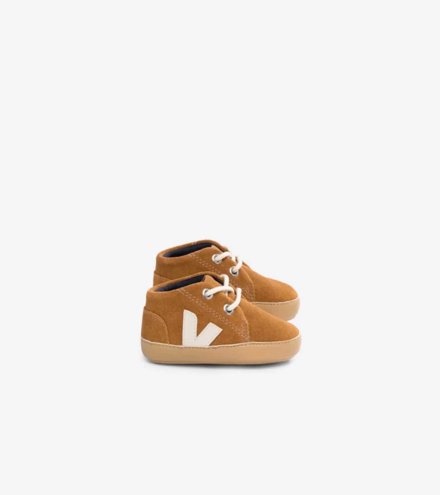VEJA Baby Suede Sneakers in Camel Pierre - Sustainable Kids Shoes by VEJA