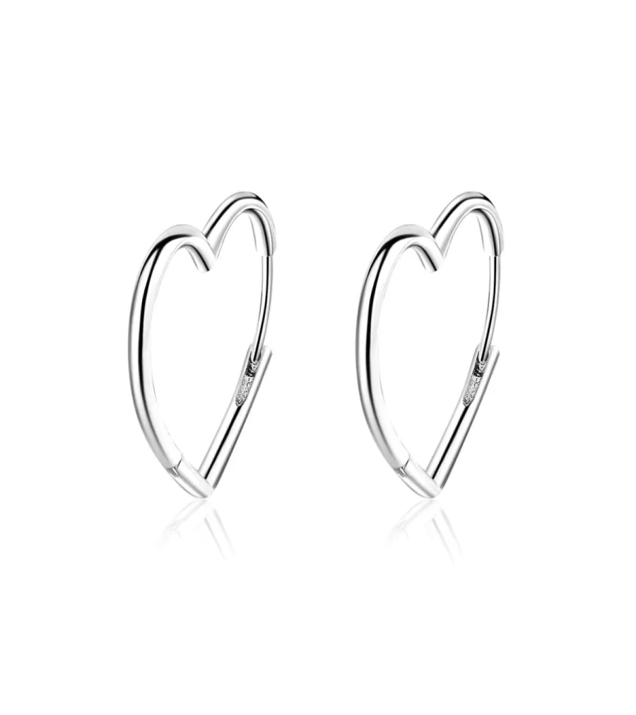ZOZI SHINE Heart Hoop Earrings - Sterling Silver - Atelier Talia Sol Collection - Elegant & Dainty